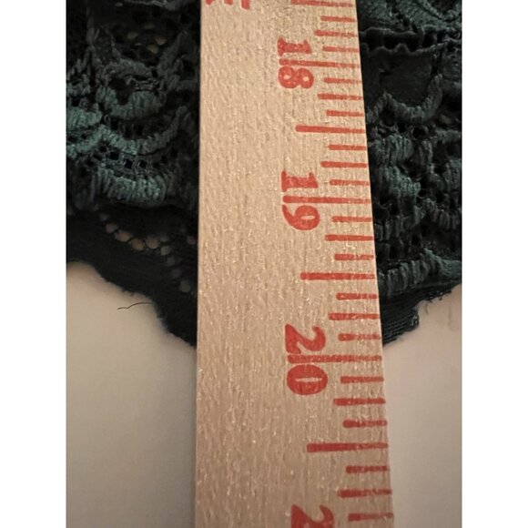 NEW Dolan forest green lace sheer cropped blouse tie Wednesday Adams fairy glam - Picture 9 of 11